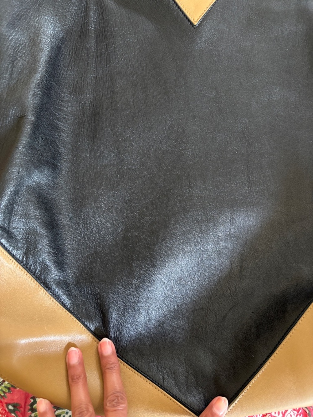 Celine Black & Tan Two-Tone Leather Tote - Picture 4 of 15